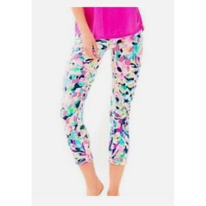 LILLY PULITZER‎ LUXLETIC WEEKENDER MIDI LEGGINGS PINA COLADA CLUB SMALL